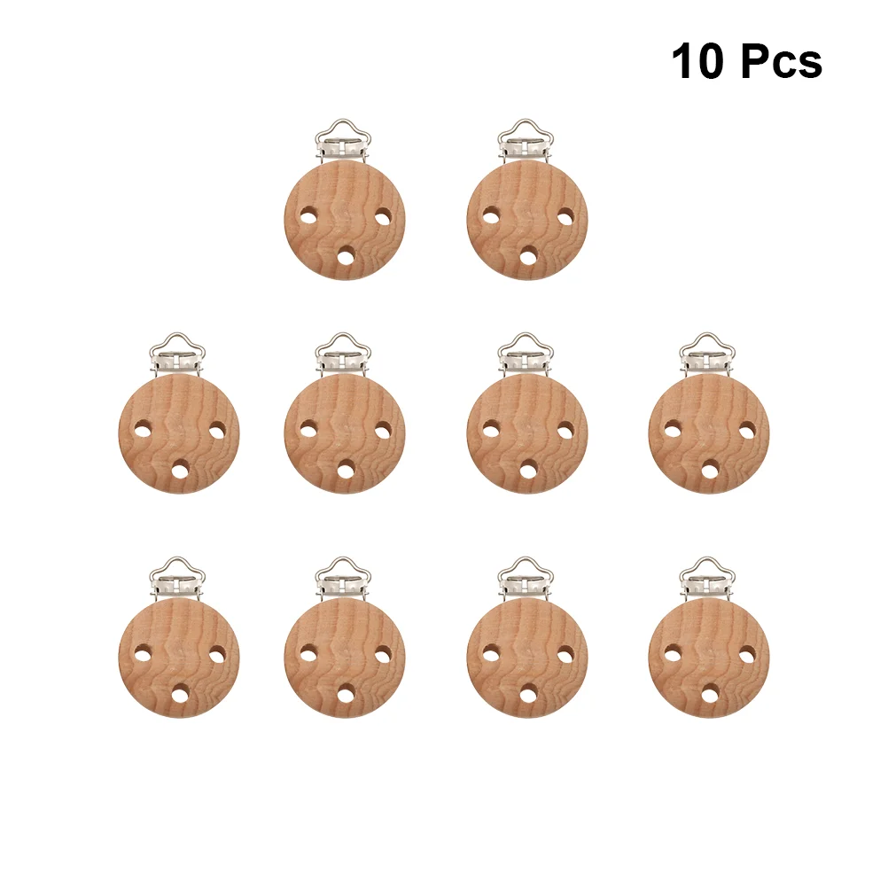 10Pcs Wood Pacifier Clips Round Shape Teething Beads Clips Suspender Clips Clips with Three Holes for DIY Jewelry Nursing
10Pcs Wood Pacifier Clips Round Shape Teething Beads Clips Suspender Clips Clips with Three Holes for DIY Jewelry Nursing