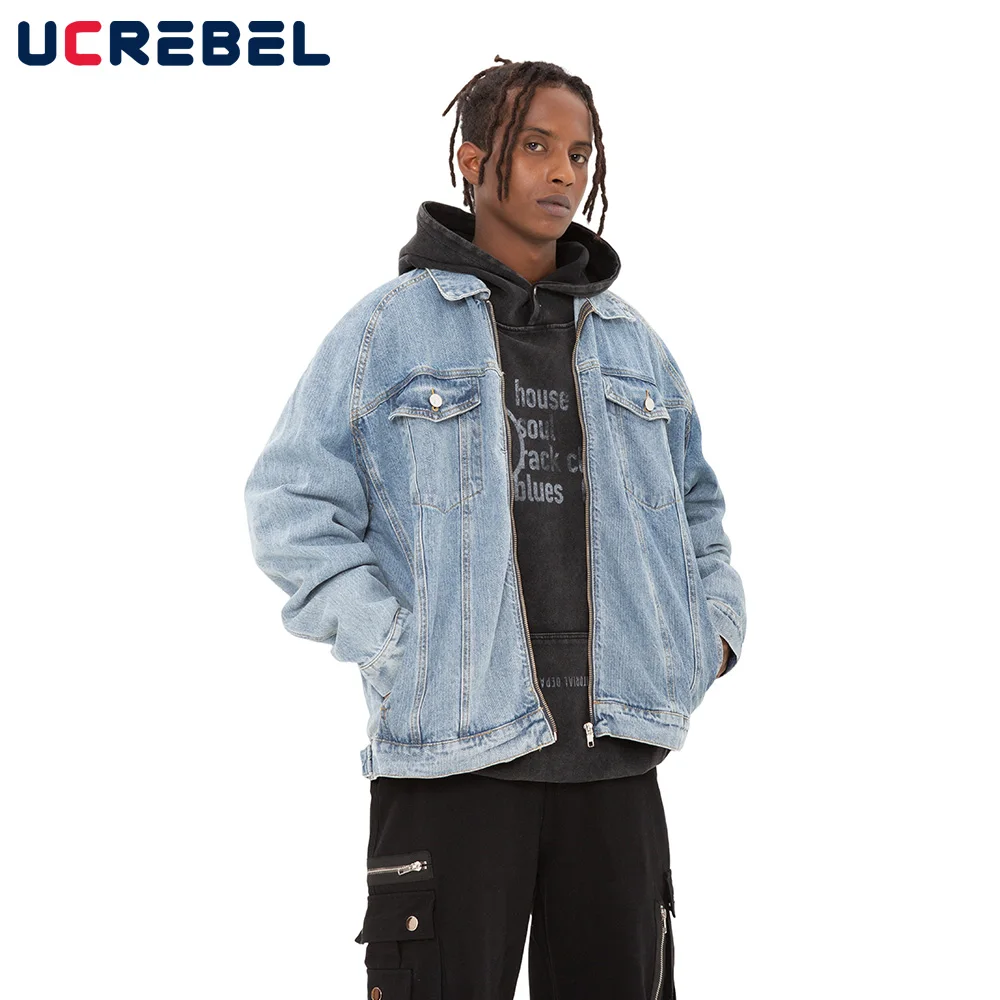 Pocket Denim Jacket Mens Autumn Winter Washed Distressed Streetwear Loose Lapel Zipper Raglan Long Sleeve Jeans Jacket Men
Pocket Denim Jacket Mens Autumn Winter Washed Distressed Streetwear Loose Lapel Zipper Raglan Long Sleeve Jeans Jacket Men