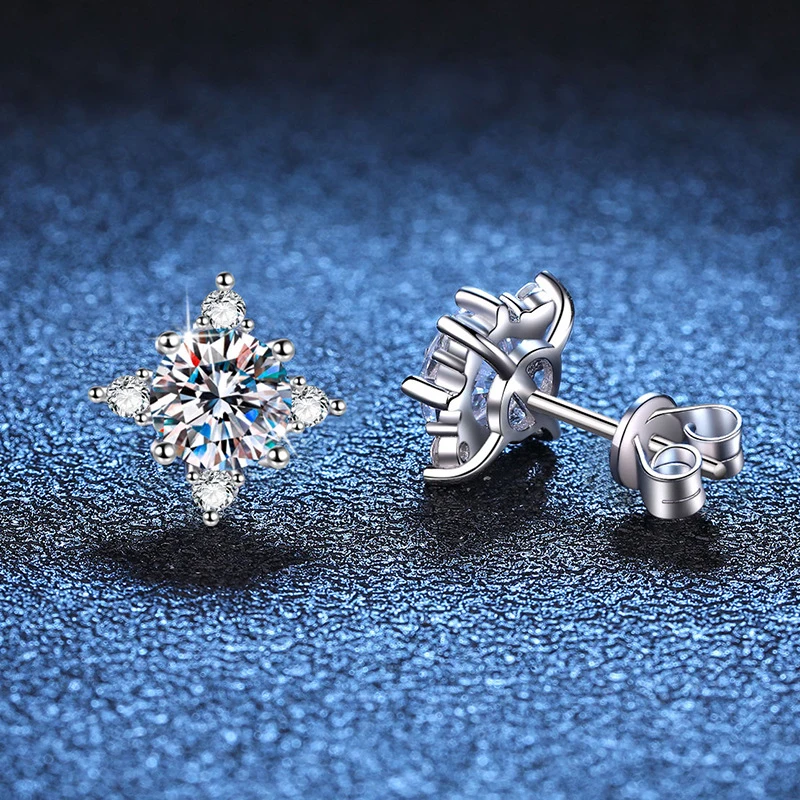 NeeTim 1ct 6.5mm D Color Moissanite Earrings 925 Sterling Silver with White Gold Plated Stud Earring Wedding Jewelry for Women 13 S3570461380d145b7a4742e297794b9e31