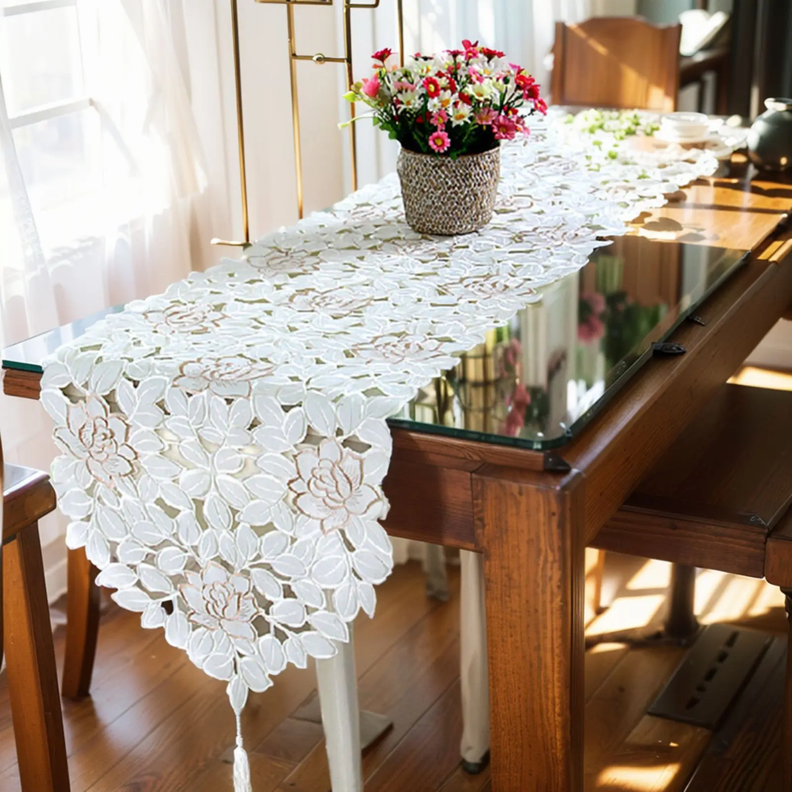 Washable Stain-resistant Table Runner Table Placemats Runner Vintage Wedding Decoration Doilies Mat Pots Plates Vases
Washable Stain-resistant Table Runner Table Placemats Runner Vintage Wedding Decoration Doilies Mat Pots Plates Vases