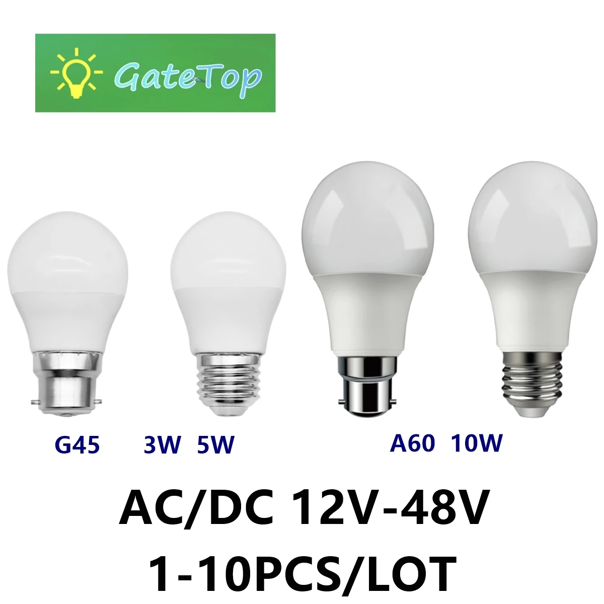 1-10pcs LED Low voltage AC/DC12V 24V 36V 48V bulb 3W 5W 10W super bright without strobe E27 B22 suitable for solar battery bulbs
1-10pcs LED Low voltage AC/DC12V 24V 36V 48V bulb 3W 5W 10W super bright without strobe E27 B22 suitable for solar battery bulbs
