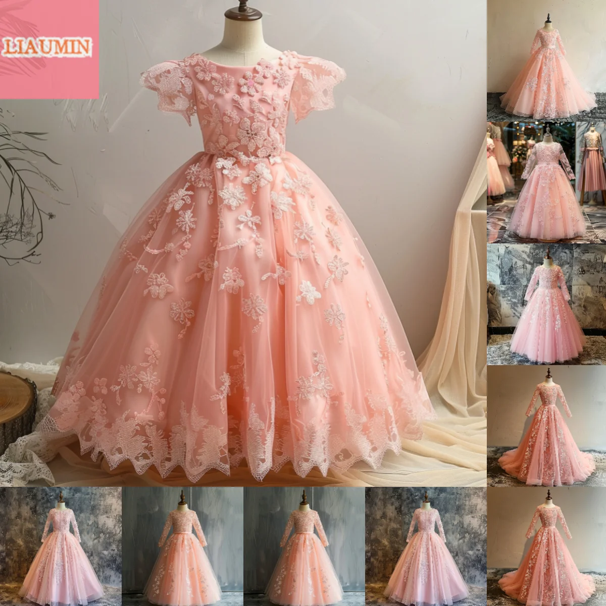 Pink Long Sleeve Floor Length Lace Flower Girl Dresses For Wedding Formal Occasion Brithday Party Princess Pageant Skirt W8-53
Pink Long Sleeve Floor Length Lace Flower Girl Dresses For Wedding Formal Occasion Brithday Party Princess Pageant Skirt W8-53