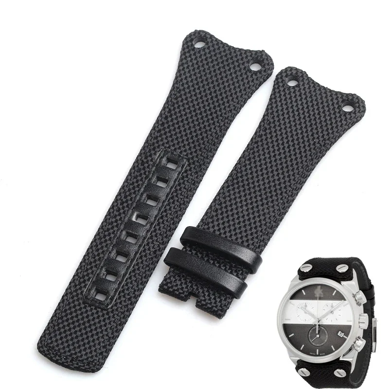 

MAIKES Genuine Calf Leather Watchband For CK Calvin Klein Special arc is applicable to CK4B381b6 K4B381B3 Watch Strap 30mm