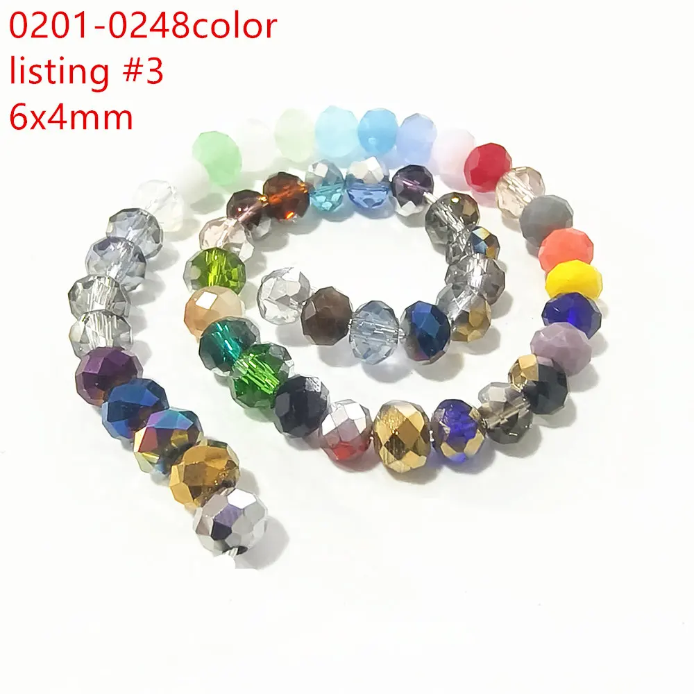 #3 listing 50pcs 6x4mm Faceted Rondelle Spacer Bead Diy Craft Charms Loose Beads Findings Crystal Bluk Jewelery Makings Glass
#3 listing 50pcs 6x4mm Faceted Rondelle Spacer Bead Diy Craft Charms Loose Beads Findings Crystal Bluk Jewelery Makings Glass