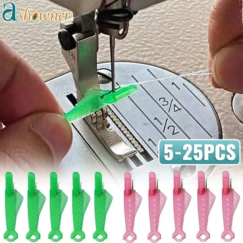 

Mini Sewing Machine Needle Threader With Hook Plastic Needle Insertion Tool Elderly Quick Automatic Changer Craft Accessories