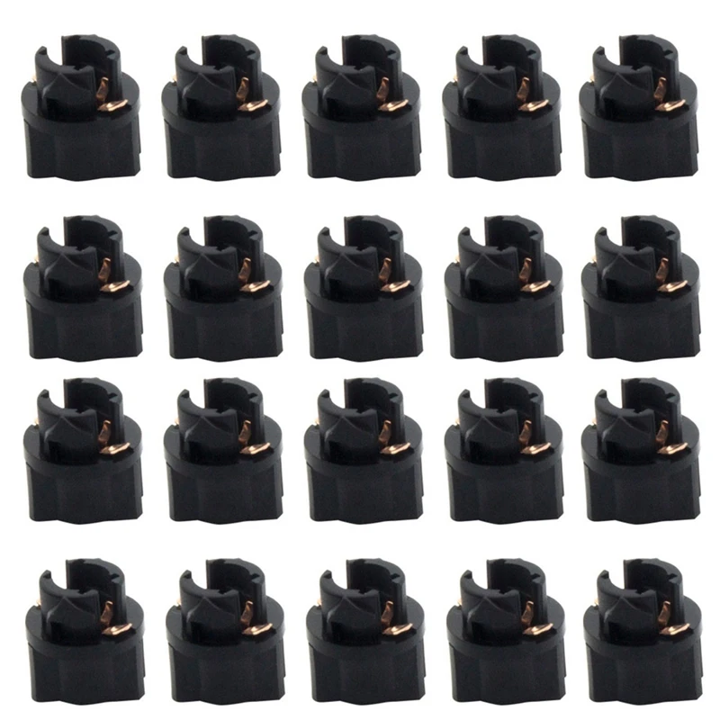 

20Pc T5 Twist Lock Socket Wedge 3/8Inch Auto Dashboard Instrument Panel Cluster Plug For Dash Lights 37 74 73 Bulbs Base