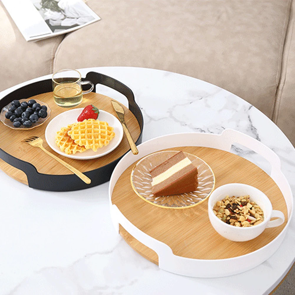 

Устойчивый бамбуковый поднос для десертов в скандинавском стиле, многофункциональная кухонная тарелка для гостиной, отеля, домашнее хранилище для фруктов