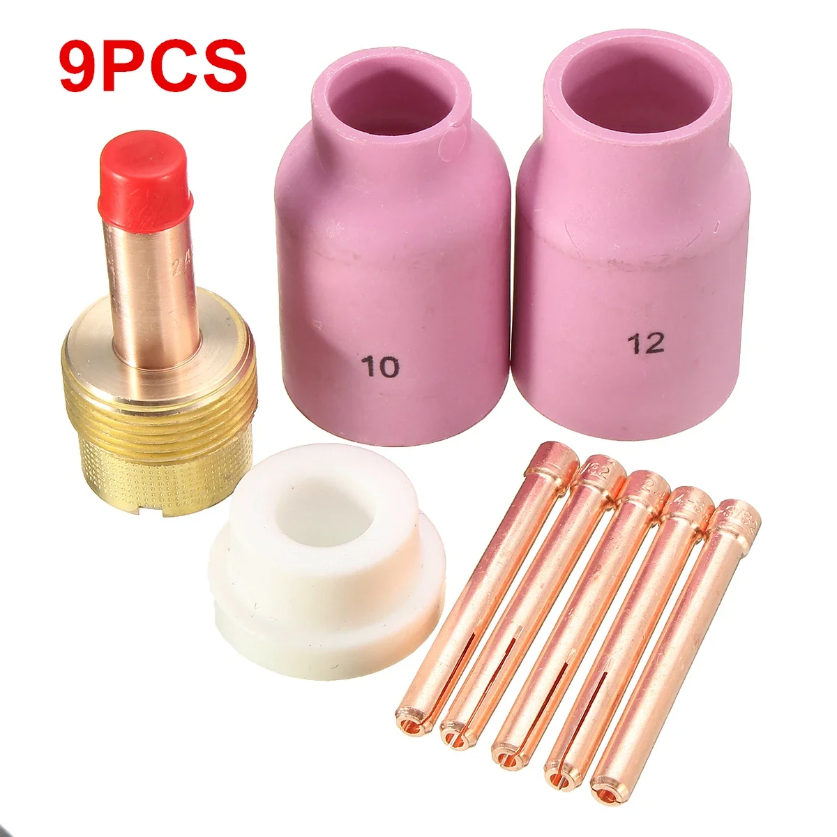 Комплект 9Pk для газовых линз и алюминиевой чашки для сварки Tig для крупных газовых линз, установленных в серии фонарь 17 18 и 26
Комплект 9Pk для газовых линз и алюминиевой чашки для сварки Tig для крупных газовых линз, установленных в серии фонарь 17 18 и 26