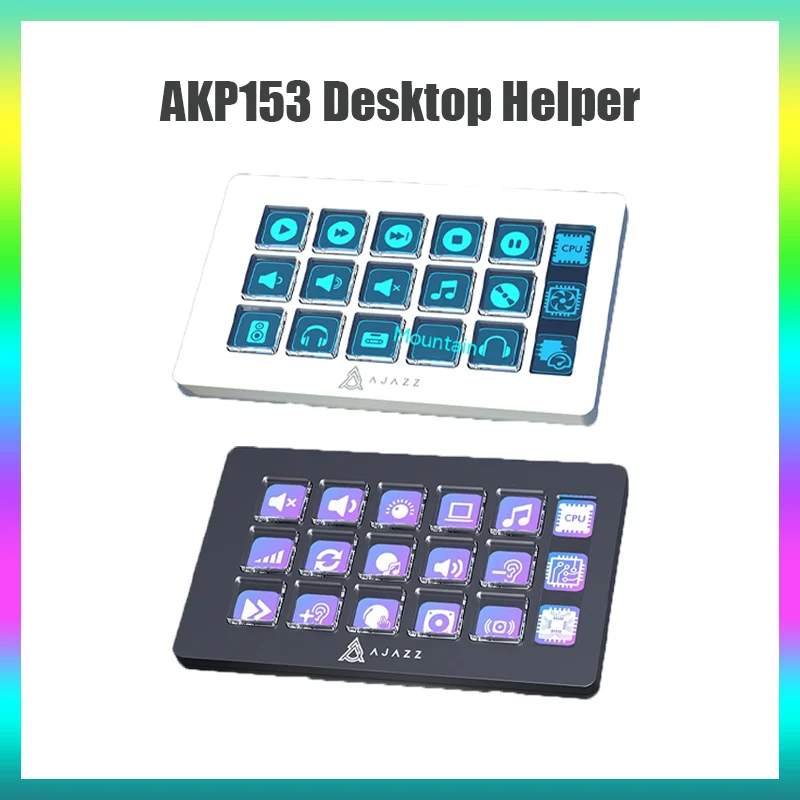 

Ajazz AKP153 Multifunctional Console Panel Desktop Assistant Intelligent Display Mini Keyboard Custom Programming Pc Gamer Mac