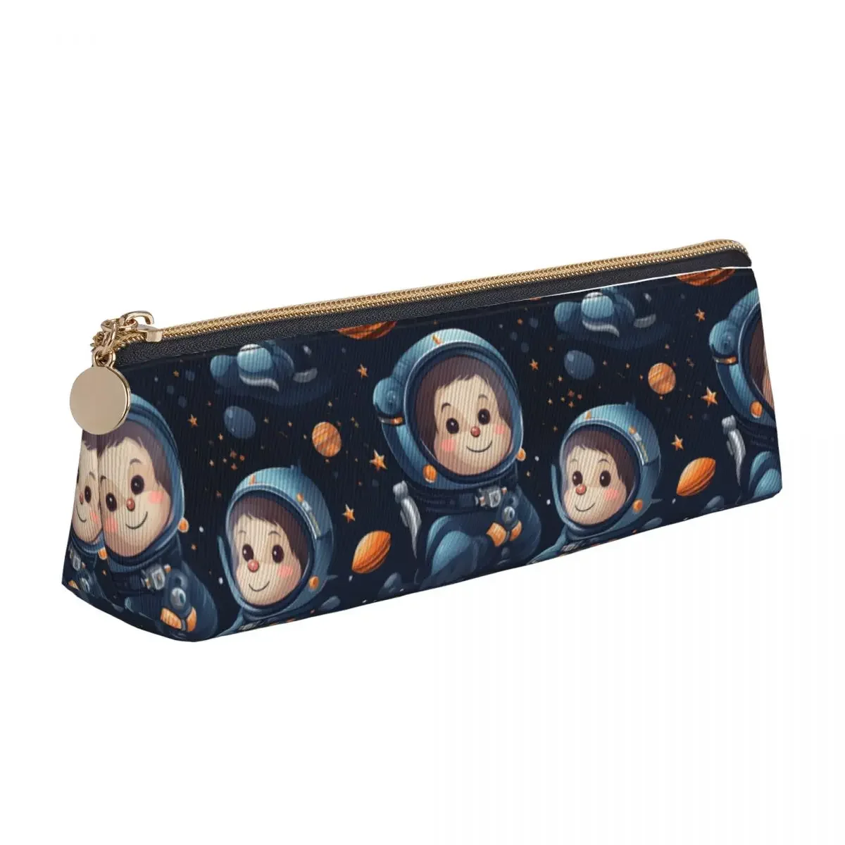 

Monkey Astronaut Triangle Pencil Case Jupiter moon fun Stationery Large Capacity Pencil Box Boy Girl Fashion Leather Pen Bags