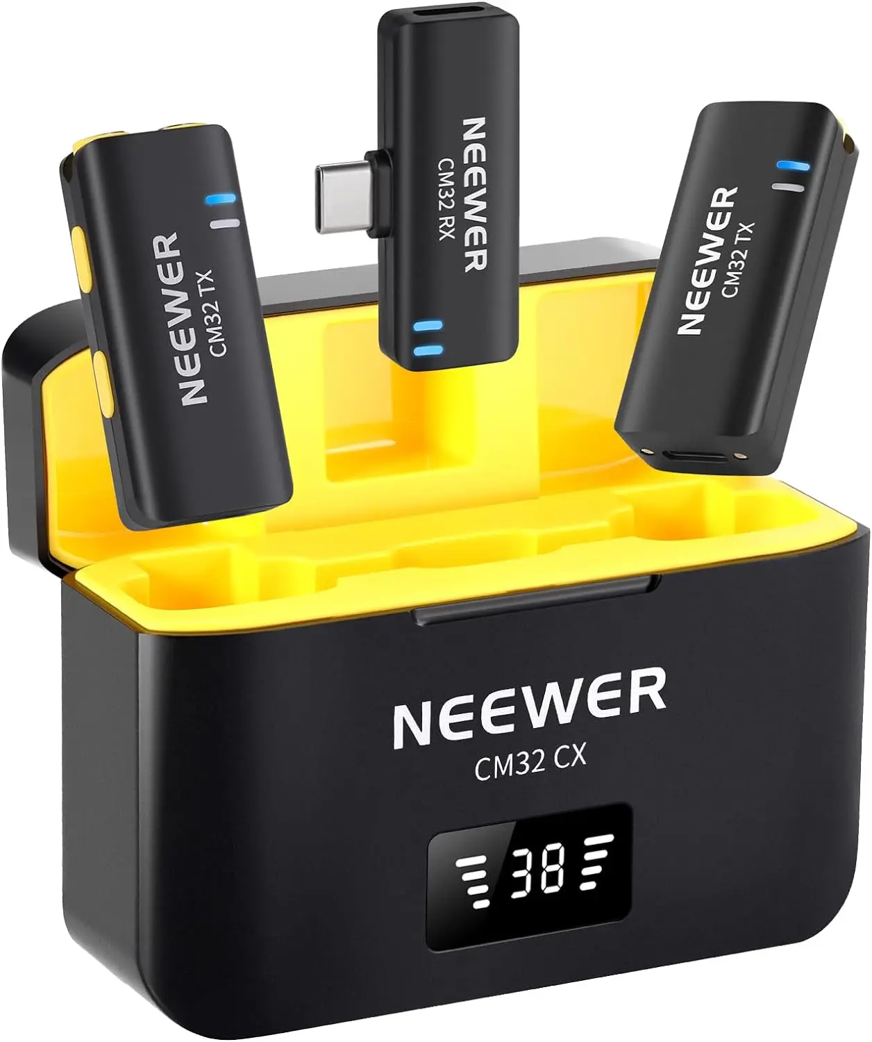 Neewer Wireless Lavalier Microphone Set for Type C 2 Clip On Mics with Charging Case for Video Recording Podcast Live Streaming 
Neewer Wireless Lavalier Microphone Set for Type C 2 Clip On Mics with Charging Case for Video Recording Podcast Live Streaming