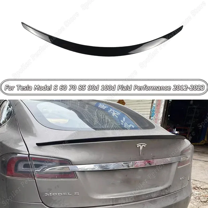 

Блестящий Черный Автомобильный задний спойлер Крылья кузова комплекты тюнинга для Tesla Model S 60 70 85 90d 100d клетчатые характеристики 2012-2023 аксессуары