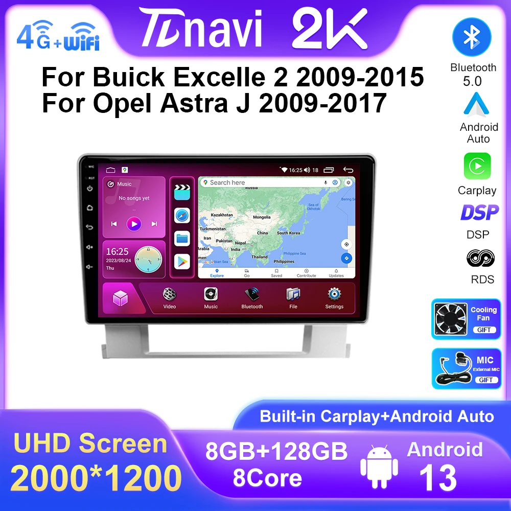 Автомагнитола для Buick Excelle 2 2009 - 2015 Opel Astra J 2009-2017, мультимедийный плеер для Carplay, GPS-навигация, Android 13
Автомагнитола для Buick Excelle 2 2009 - 2015 Opel Astra J 2009-2017, мультимедийный плеер для Carplay, GPS-навигация, Android 13