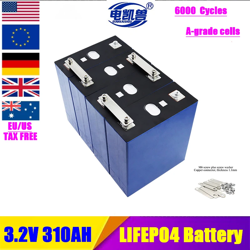 

Аккумуляторы класса А 3,2 в 100% Ач LiFePO4, оригинальная самодельная батарея 12 В 24 В, подходит для гольф-мобиля, морской солнечной системы, беспошлинная ЕС/США