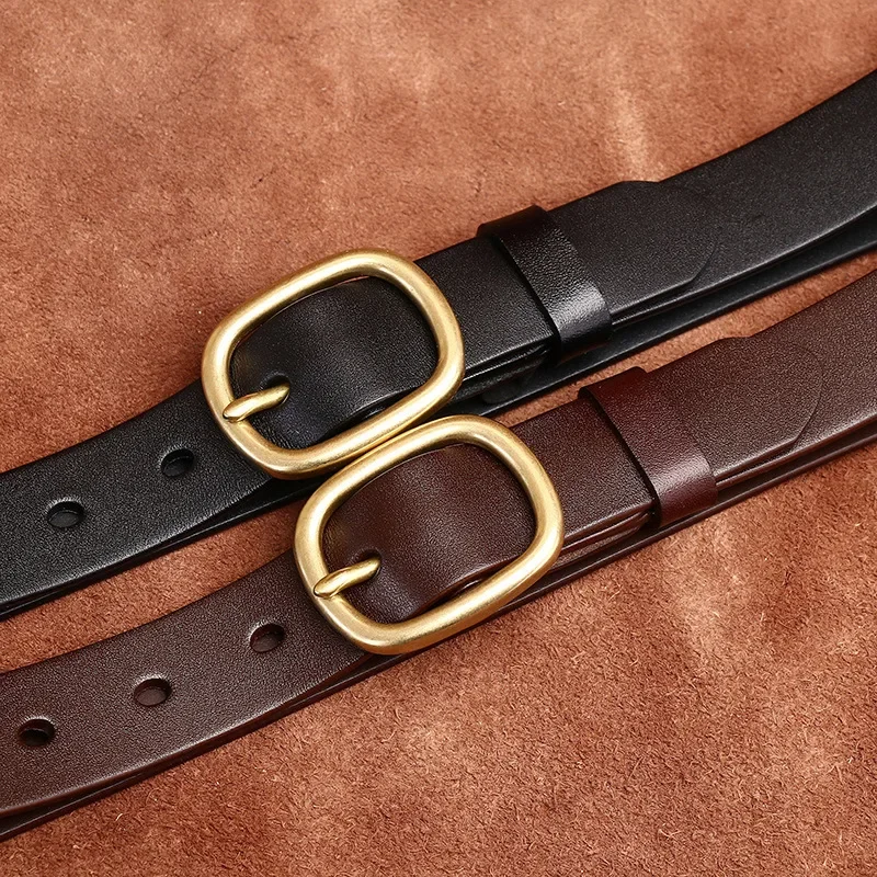 

2.8CM Women's Belts New Designer Fashion Genuine Leather Belt Brand Straps Female Waistband Pin Buckles Vintage for Jeans