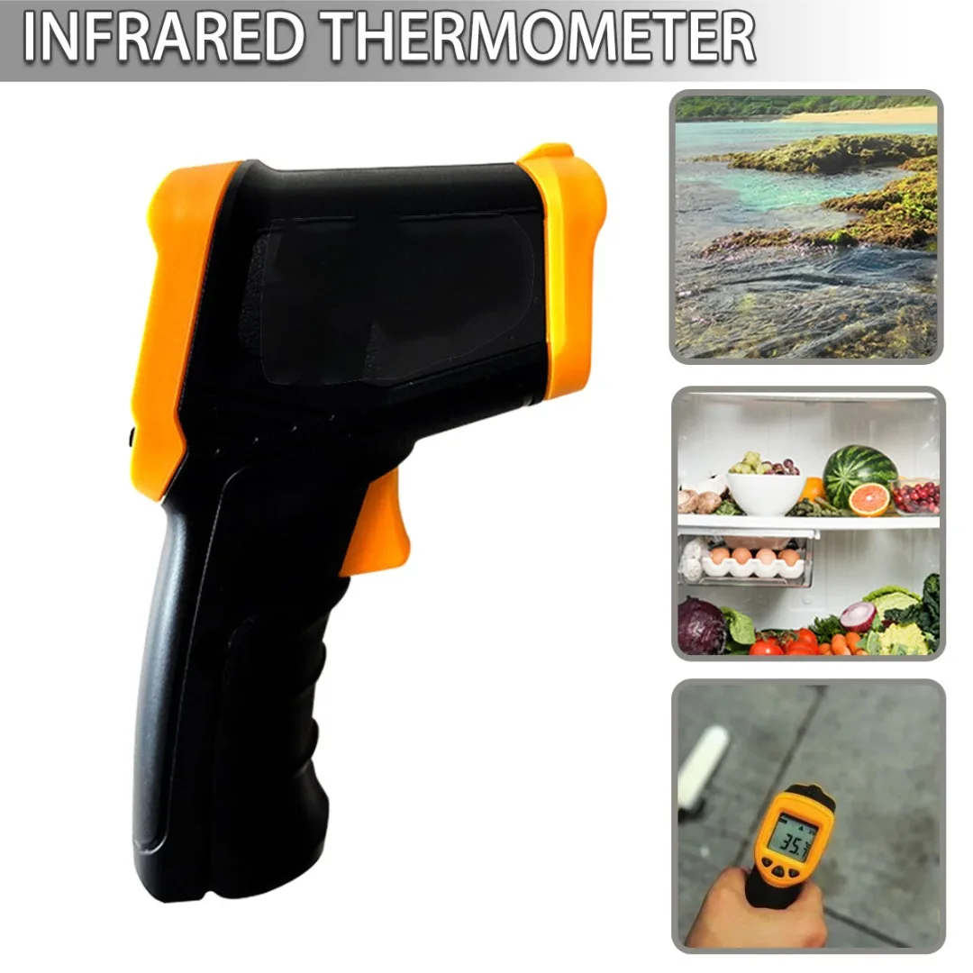 

Digital Infrared Thermometer Laser Temperature Meter Non-contact Pyrometer Imager Hygrometer IR Termometro Color LCD Light Alarm