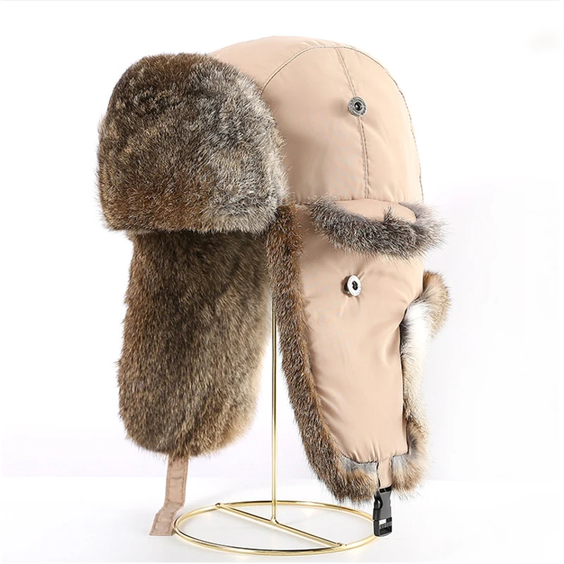 Rex Rabbit Fur Lei Feng Hat Men And Women's Winter Wind Resistance Skiing Cycling Caps Super Warm Real Rabbit Fur Bomber Hats
Rex Rabbit Fur Lei Feng Hat Men And Women's Winter Wind Resistance Skiing Cycling Caps Super Warm Real Rabbit Fur Bomber Hats