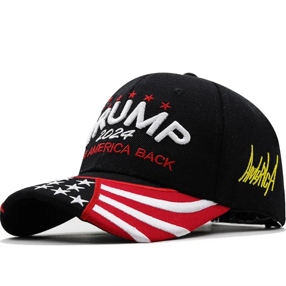 

2024 Donald Trump Embroidered Flag Hiking Caps Hat Cap Presidential Hat Cotton Cap