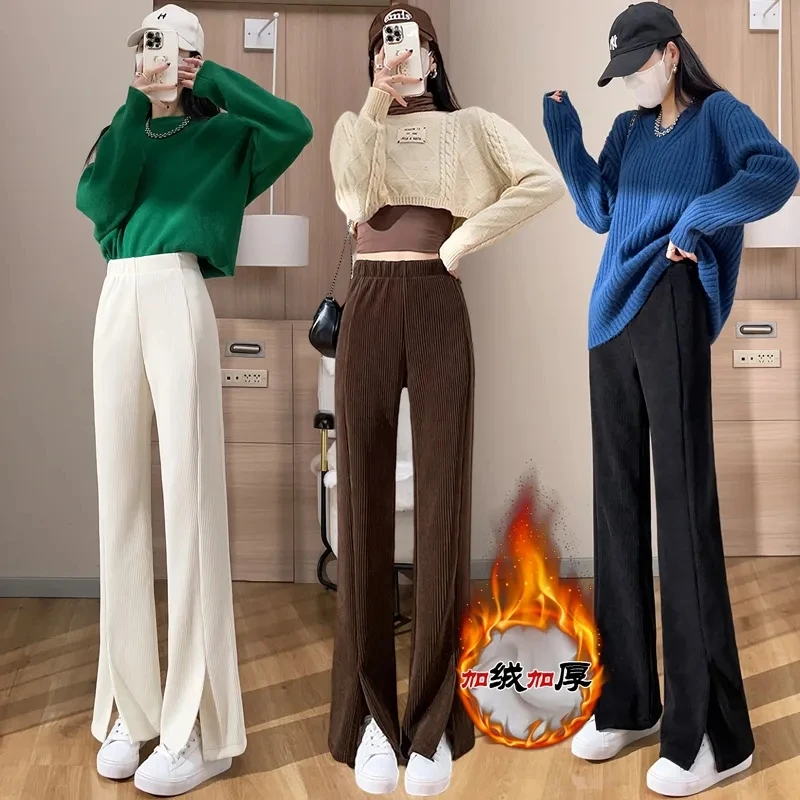 New Women Pants High Waist Winter Clothes for Women Slacks Streetwear Autumn Korean Fashion Trousers Women's Flare Warm Clothing
New Women Pants High Waist Winter Clothes for Women Slacks Streetwear Autumn Korean Fashion Trousers Women's Flare Warm Clothing