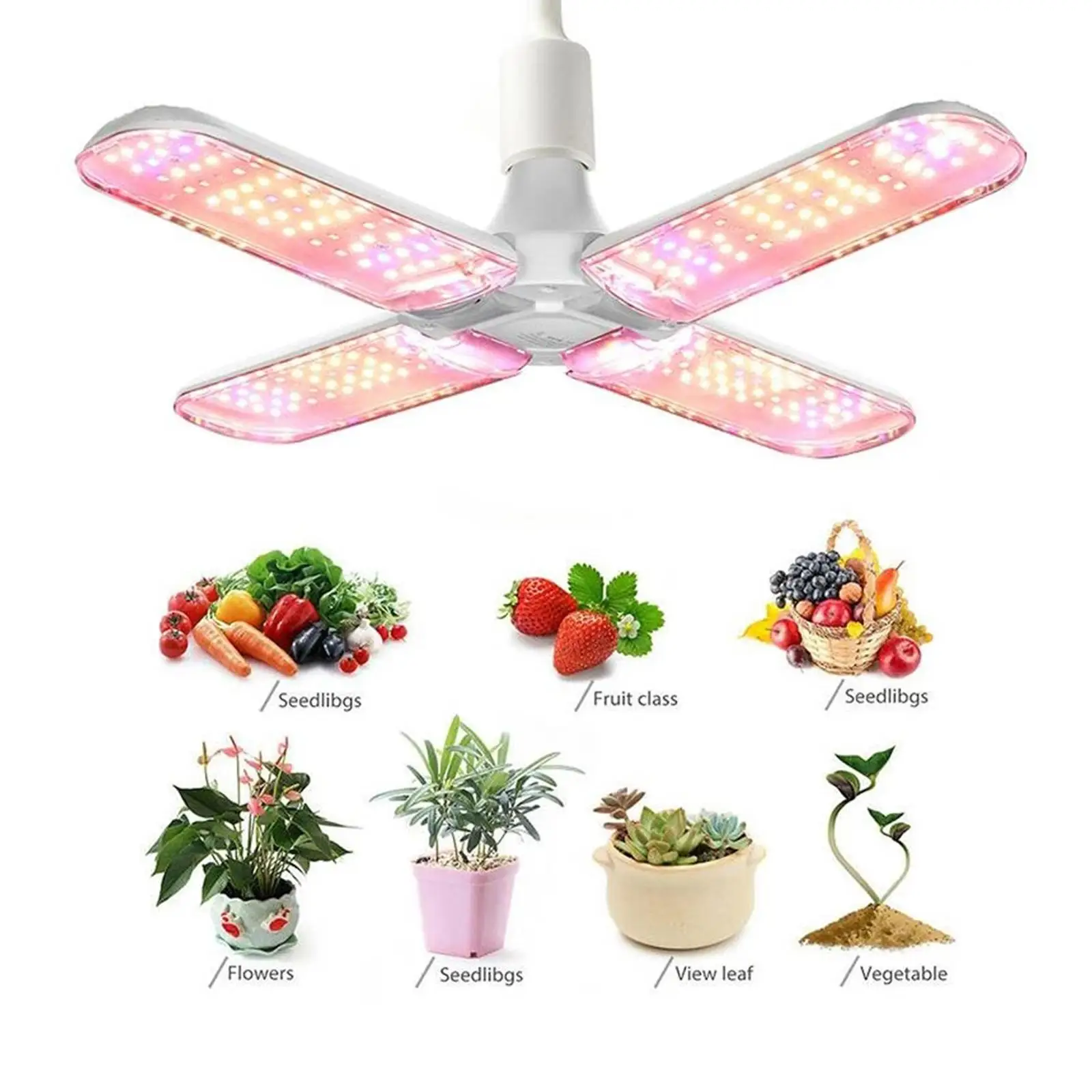

Складная фотолампа E27 для выращивания растений, лампа полного спектра для теплиц, саженцев, цветов, 24 Вт, 36 Вт, 48