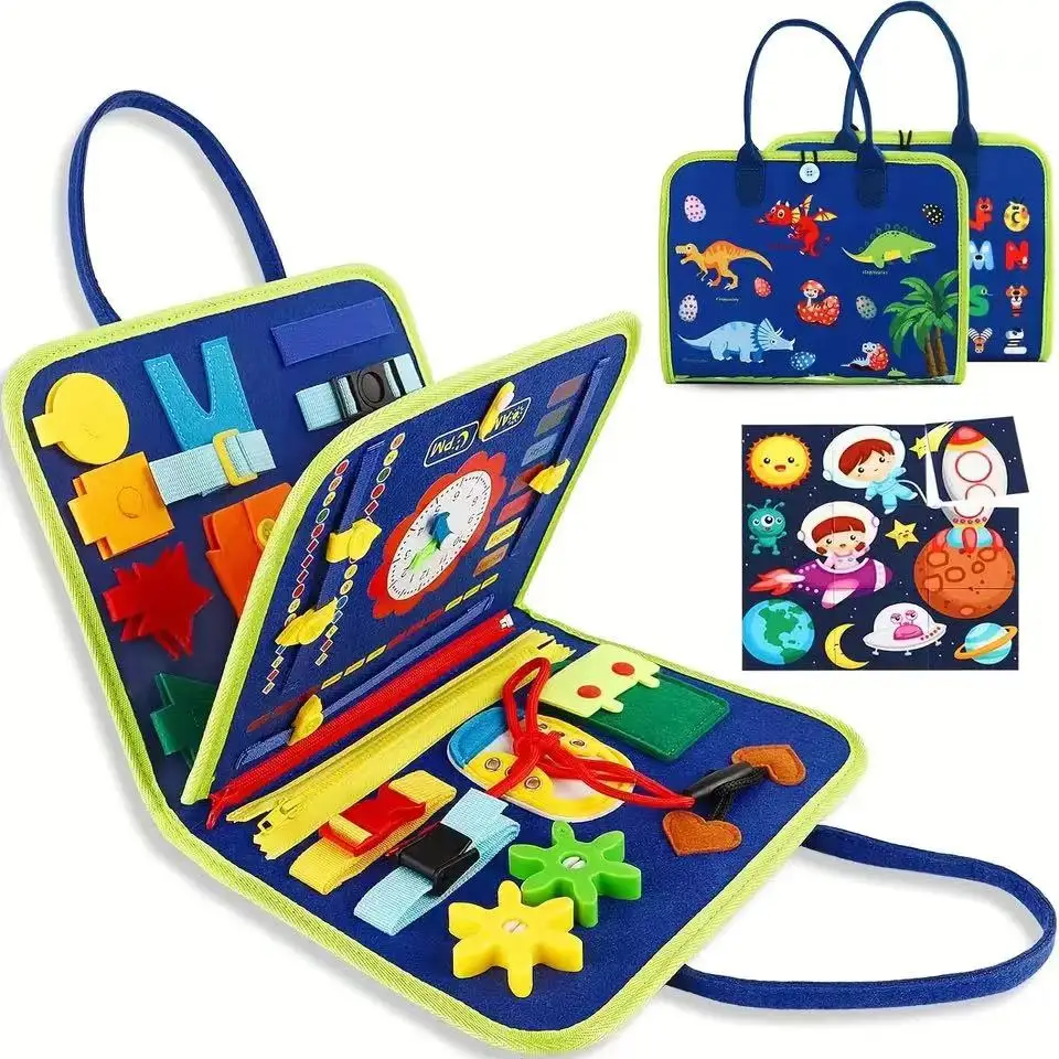 

Felt learning board, early education dressing board, children's action intelligence toy, portable activity board for children