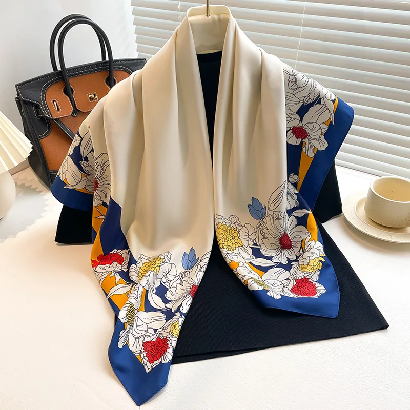 Luxury Women 90x90CM New Twill Silk Big Square Scarf Shawl Fashion Printed Design Summer High Quality Ladies Sunscreen Scarves
Luxury Women 90x90CM New Twill Silk Big Square Scarf Shawl Fashion Printed Design Summer High Quality Ladies Sunscreen Scarves
