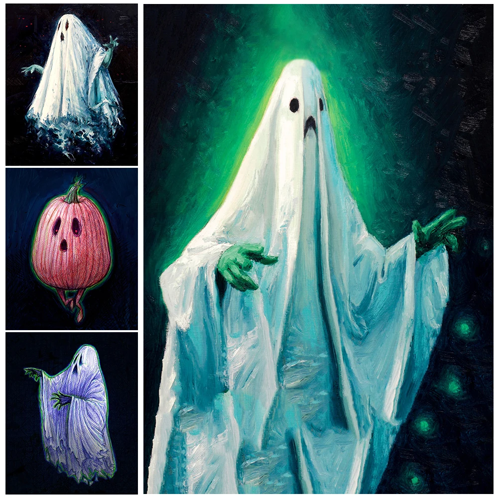 Unhappy Bed Sheet Ghost And Pumpkin Ghost Vintage Wall Art Canvas Painting Abstract Horror Wicca Poster Print Home Decoration
Unhappy Bed Sheet Ghost And Pumpkin Ghost Vintage Wall Art Canvas Painting Abstract Horror Wicca Poster Print Home Decoration