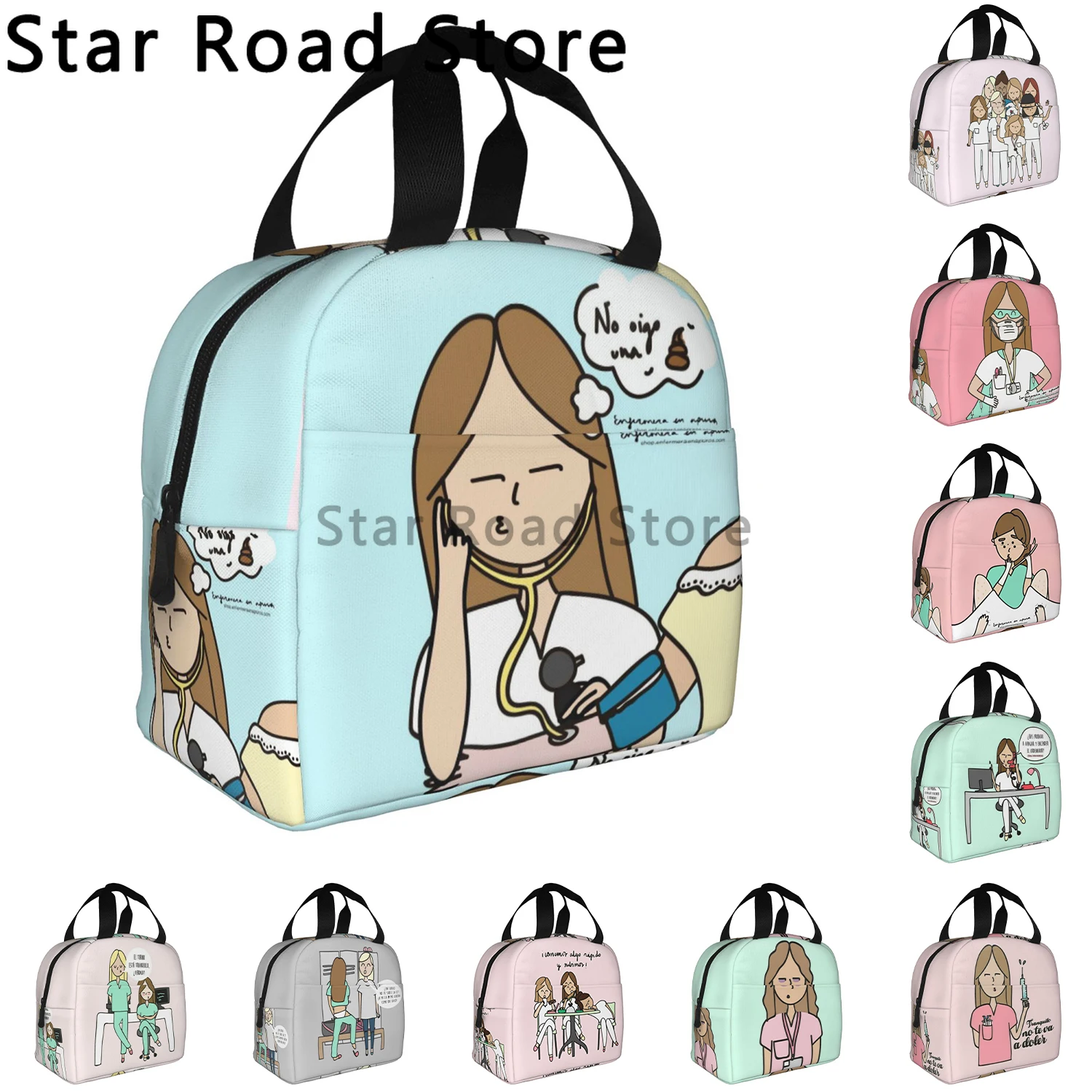 Cartoon Enfermera En Apuros Doctor Nurse Lunch Bag Women Portable Cooler Thermal Insulated Lunch Box Picnic Storage Food Box
Cartoon Enfermera En Apuros Doctor Nurse Lunch Bag Women Portable Cooler Thermal Insulated Lunch Box Picnic Storage Food Box