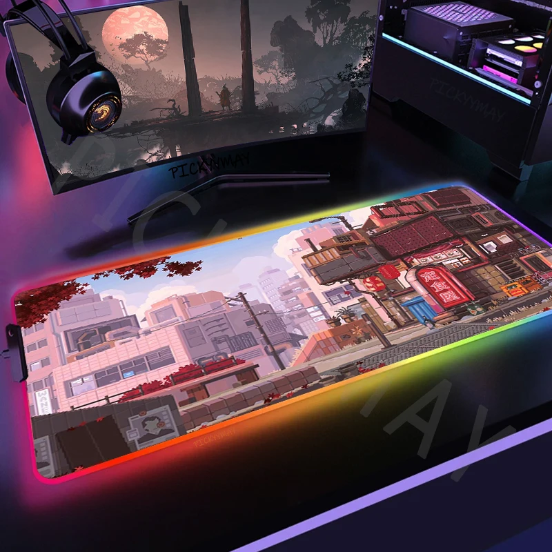 Japan Street Pixel Scenery LED Gaming Mousepads Backlight Large Desk Mat Pc Gamer Mousepad RGB Mouse Pad Luminous Mouse Mat
Japan Street Pixel Scenery LED Gaming Mousepads Backlight Large Desk Mat Pc Gamer Mousepad RGB Mouse Pad Luminous Mouse Mat