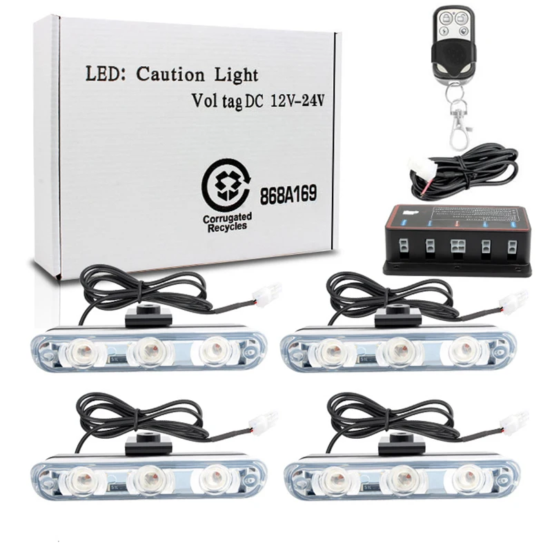 1 Set 4*3 LED 12V Wireless Remote Control Strobe Light Led Car Flashing Light Front Grille Red And Blue Police Light
1 Set 4*3 LED 12V Wireless Remote Control Strobe Light Led Car Flashing Light Front Grille Red And Blue Police Light