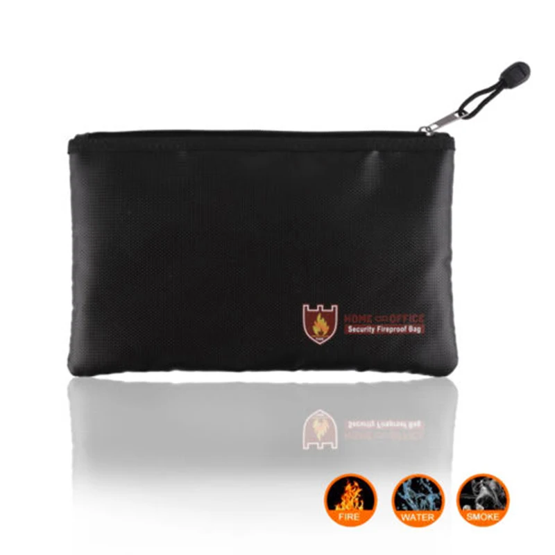 

Document Bags Fireproof Burn waterproof Valuables bag Money Safe Cash Box File Pouch Case Document Storage Bags