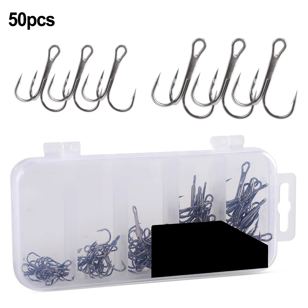50pcs Hooks Size 2/4/6/8/10 Black Nickle Treble Hooks Fishing Tackle 12.8*6cm Available Barbed Durable Fishing Accessories
50pcs Hooks Size 2/4/6/8/10 Black Nickle Treble Hooks Fishing Tackle 12.8*6cm Available Barbed Durable Fishing Accessories