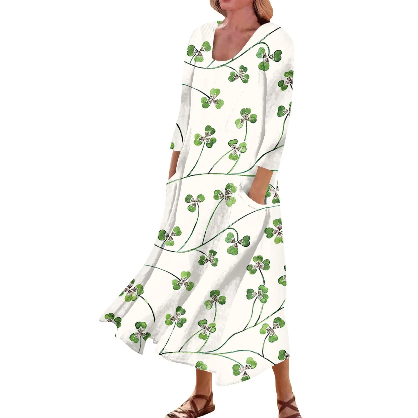 Clovers Print Dress Female High Waist Dresses Women Green Saint Patrick's Day Ireland Dress Long Sleeve Ladies Retro Vestidos
Clovers Print Dress Female High Waist Dresses Women Green Saint Patrick's Day Ireland Dress Long Sleeve Ladies Retro Vestidos