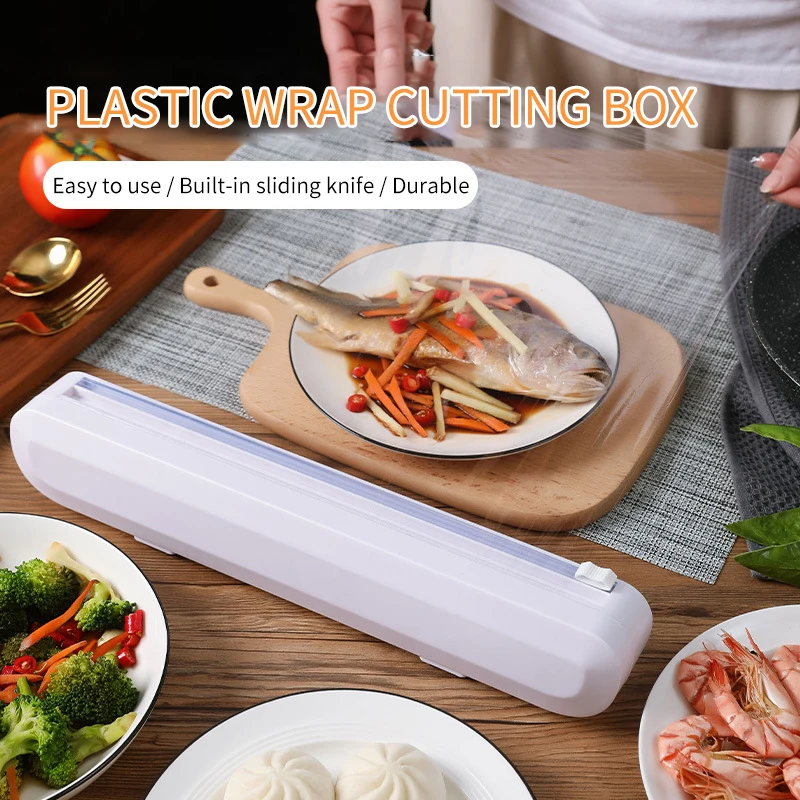 Fixing Foil Cling Film Wrap Dispenser Food Wrap Dispenser Cutter Plastic Sharp Cutter Storage Holder Kitchen Tool Accessories
Fixing Foil Cling Film Wrap Dispenser Food Wrap Dispenser Cutter Plastic Sharp Cutter Storage Holder Kitchen Tool Accessories