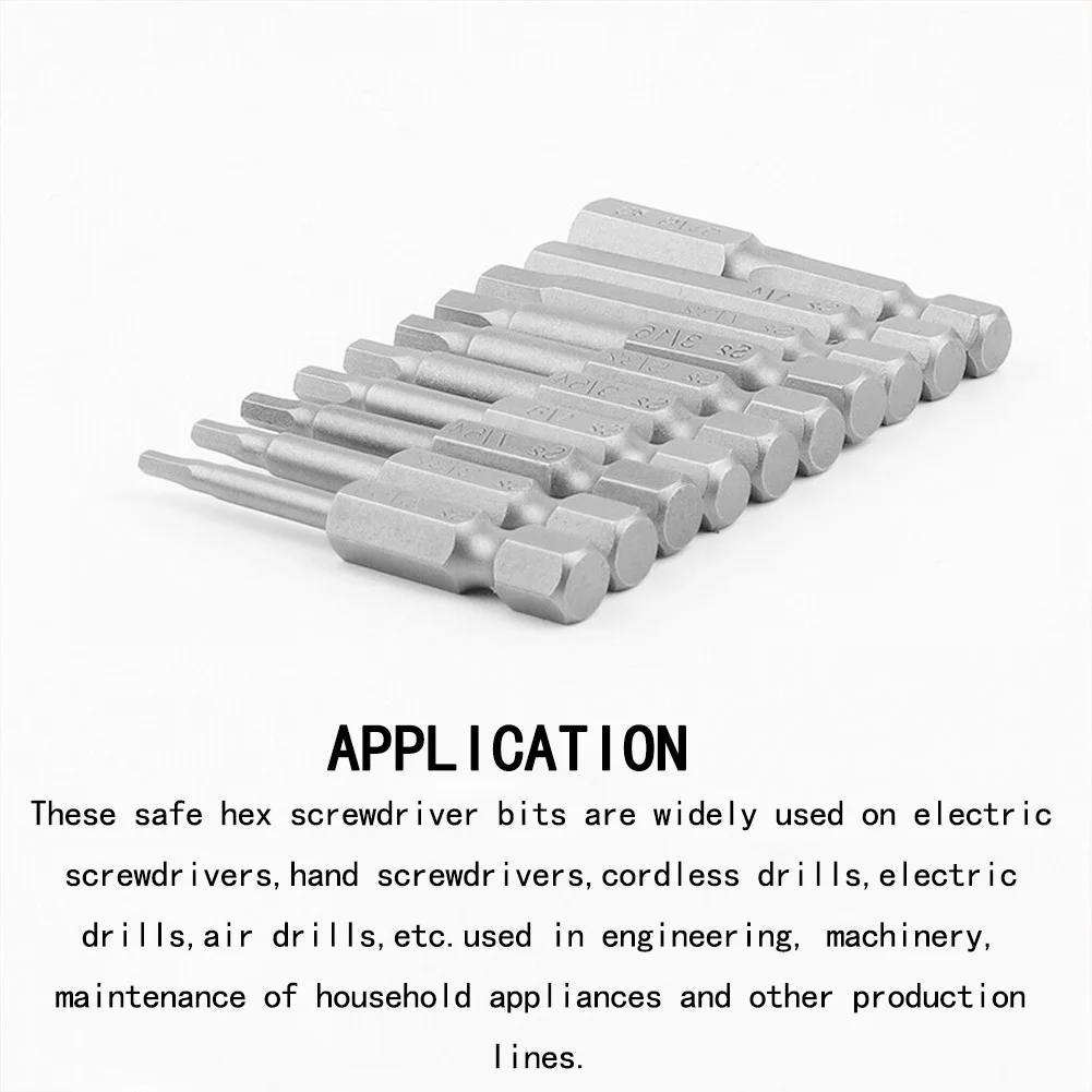 Professional Magnetic Hex Screwdriver Bit Set 10PCS High Hardness Alloy Steel 1/4 Inch 50mm Length Magnetic Tips
Professional Magnetic Hex Screwdriver Bit Set 10PCS High Hardness Alloy Steel 1/4 Inch 50mm Length Magnetic Tips