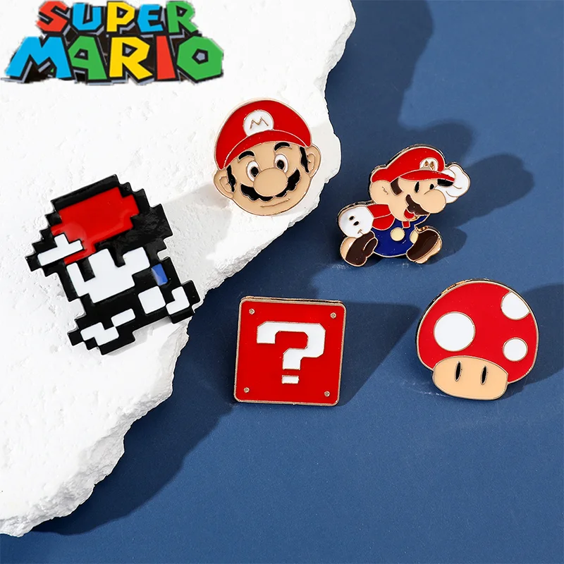 

Super Mario Bros Peripheral Cute Brooch Alloy Drip Metal Badge Children Cute Bag Accessories Couple Decorative Pin Birthday Gift