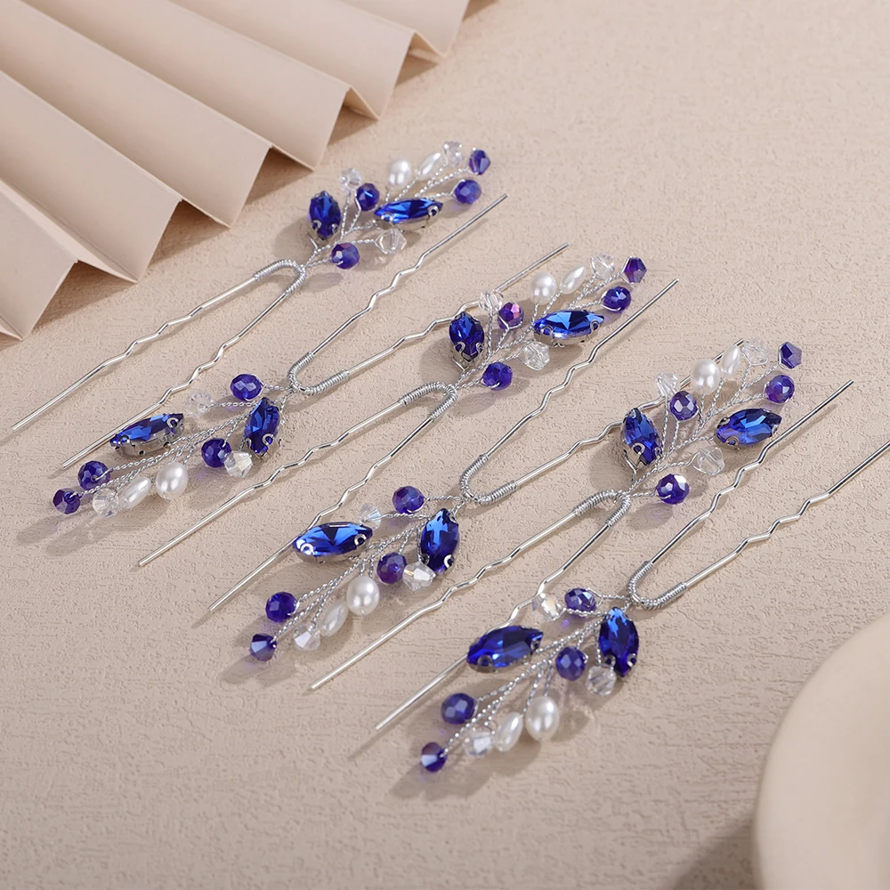 6PCS Crystal Wedding Hair Accessories Pearl Rhinestone Hair Pins for Women Bridal Headpiece 10Color Bride Party Hairpins Jewelry 16 S35b0426866b04c13a75847cce9248bb3U