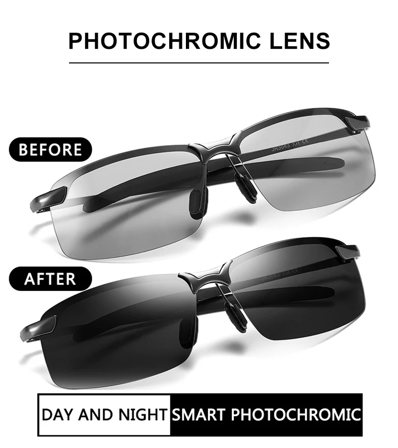 

Photochromic Sunglasses Men Polarized Driving Chameleon Glasses Male Change Color Sun Glasses Day Night Vision Driver's Eyewear