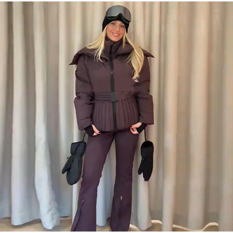 سيدة كامل الجسم بدلة تزلج مقنعين الوقوف الفراء طوق سستة حزام الخصر متوهج السراويل بذلة موضة غمد الرياضة شتاء 2025 ملابس التزلج سيدة كامل الجسم بدلة تزلج مقنعين الوقوف الفراء طوق سستة حزام الخصر متوهج السراويل بذلة موضة غمد الرياضة شتاء 2025 ملابس التزلج