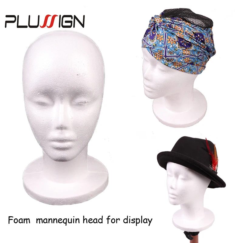 

Plussign Female Styrofoam Mannequin Manikin Head Foam Model Head For Making Wigs Easy To Carry Plastic Head For All Stand 2Pcs