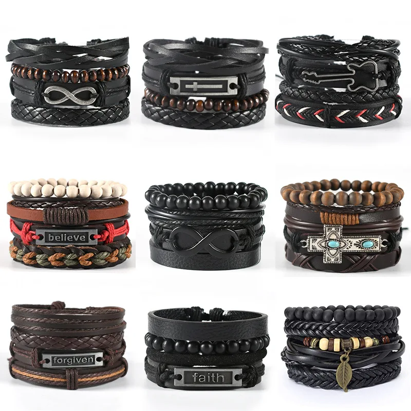 Vintage Black Bead Bracelet Men's Fashion Hollow Triangle Leather Bracelet and Bracelet Multilayer Wide Wrap Jewelry 2020
Vintage Black Bead Bracelet Men's Fashion Hollow Triangle Leather Bracelet and Bracelet Multilayer Wide Wrap Jewelry 2020