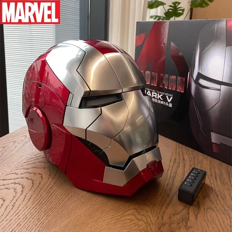 

Iron Man Mk5 Control Remote Helmet 1:1 Wearable Jarvis Intelligent Ear Voice Marvel Control Triple Glow Ornaments Model Boy Gift