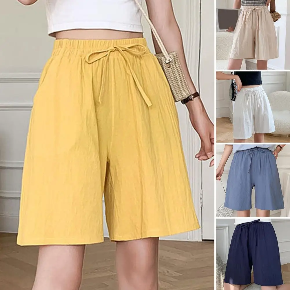 Women Shorts Solid Color Loose Type Drawstring Elastic Waist Deep Crotch Summer Pants Daily Clothes
Women Shorts Solid Color Loose Type Drawstring Elastic Waist Deep Crotch Summer Pants Daily Clothes