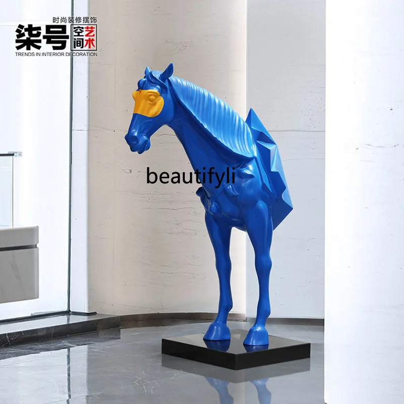 Modern Creative Golden Horse Sculpture Artwork Floor Ornaments Hotel Sales Office Animal Decorations Klein Blue
Modern Creative Golden Horse Sculpture Artwork Floor Ornaments Hotel Sales Office Animal Decorations Klein Blue