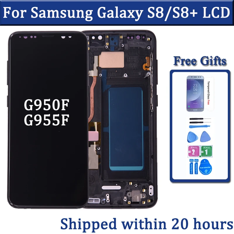 

For Samsung Galaxy S8 S8 plus G950 G950F G955fd G955F G955 LCD Display With Touch Screen Digitizer For Galaxy S8+ LCD With Frame