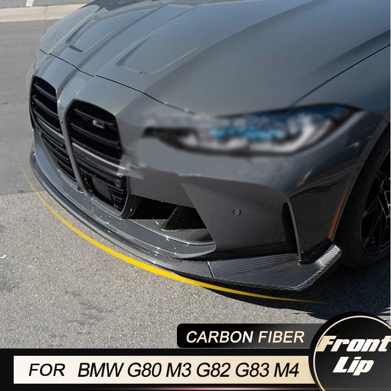 

Car Front Bumper Lip Spoiler For BMW G80 M3 G82 G83 M4 Sedan Coupe 2021-2023 Front Bumper Lip Chin Protector Guard Carbon Fiber