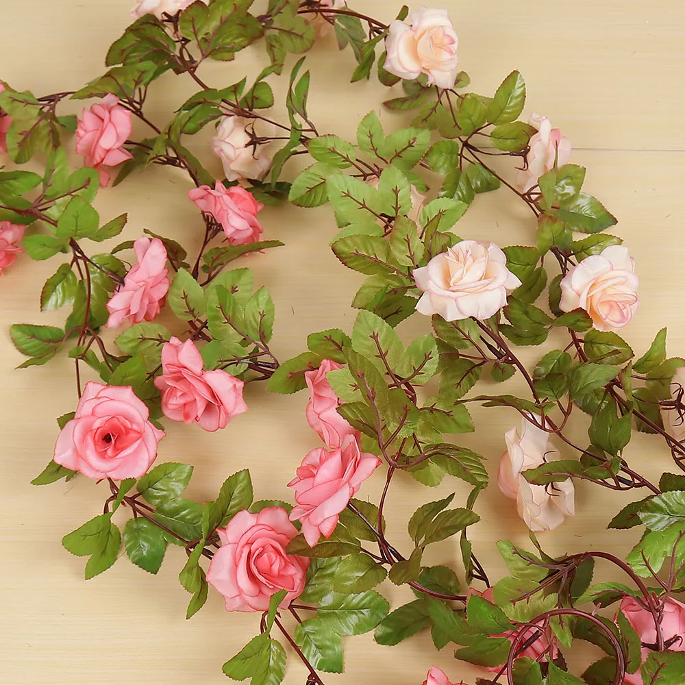 Silk Artificial Rose Vine Romantic Wedding Home Decoration Rattan Fake Plants Leaves Garland Hanging Flowers For Wall Decoration
Silk Artificial Rose Vine Romantic Wedding Home Decoration Rattan Fake Plants Leaves Garland Hanging Flowers For Wall Decoration