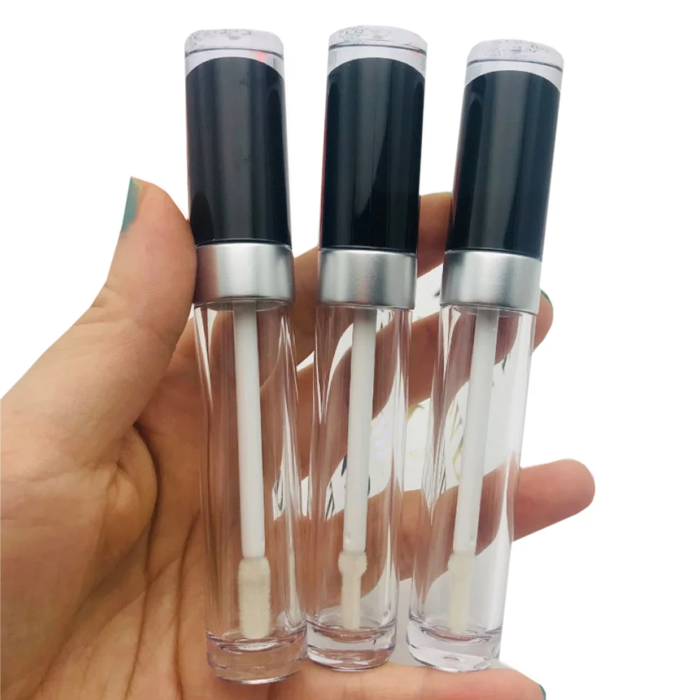 

5ml Empty Lip Gloss Containerlip balm Tubes Black cap Silver Colar Cylinder DIY Cosmetic Packing Bottles