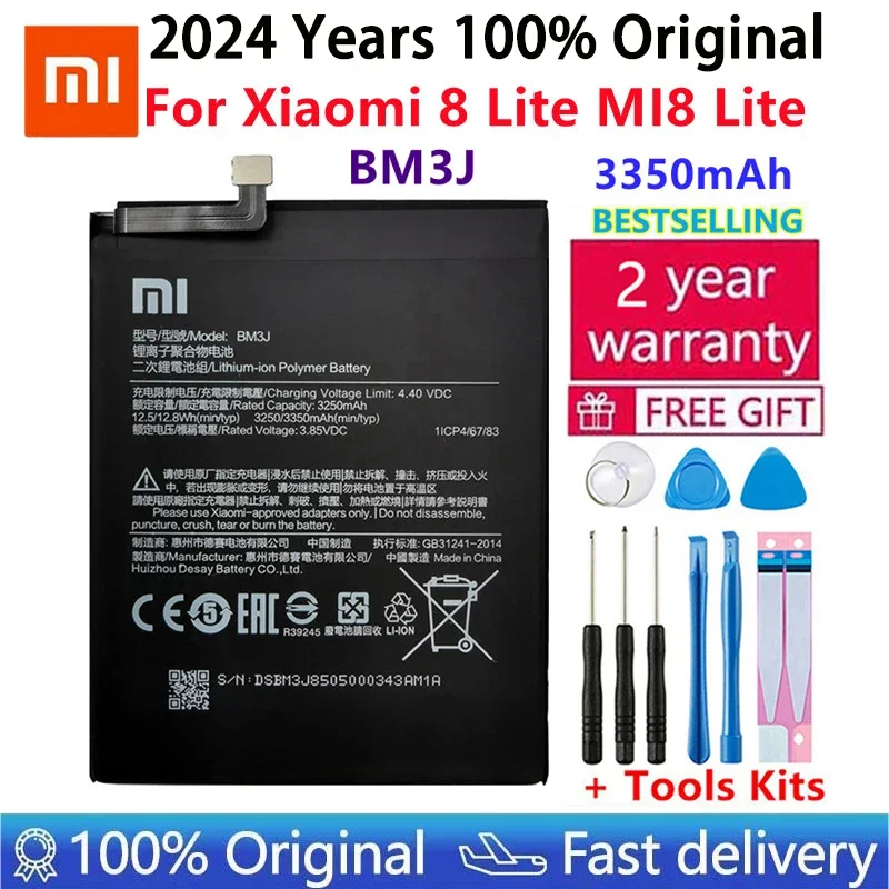

Оригинальный аккумулятор Xiao Mi BM3J для телефона Xiaomi 8 Lite MI8 Lite, сменный полимерный аккумулятор большой емкости, 3350 мАч, быстрая доставка