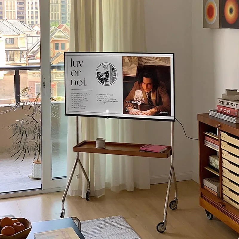 Nordic retro support frame, movable meeting room, living room, floor standing, wheeled universal mobile TV stand
Nordic retro support frame, movable meeting room, living room, floor standing, wheeled universal mobile TV stand